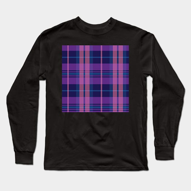 Vaporwave Aesthetic Arable 1 Hand Drawn Textured Plaid Pattern Long Sleeve T-Shirt by GenAumonier